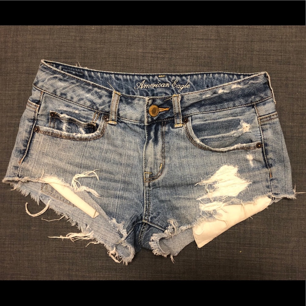 Distressed American Eagle jean shorts